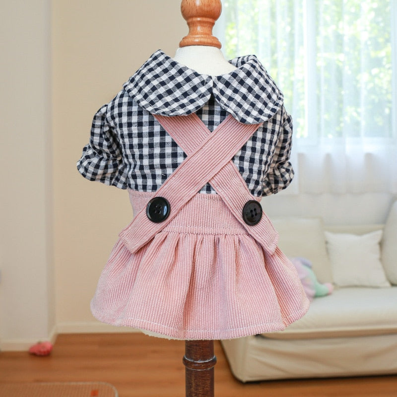 Jardineira Xadrez Fashion Pink