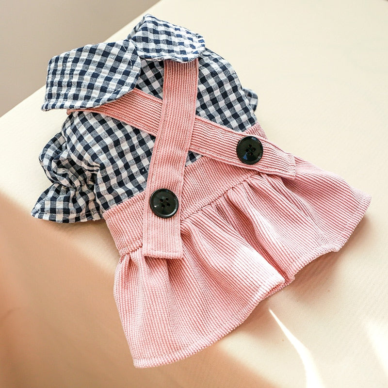 Jardineira Xadrez Fashion Pink